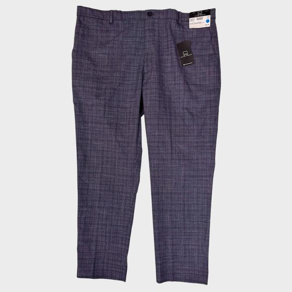 Michael Strahan 42 x 30 Navy Blue Plaid Trouser Pants NEW NWT - Picture 1 of 11